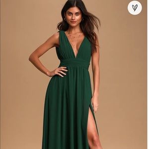 Lulus Heavenly Hues Forest Green Maxi Dress